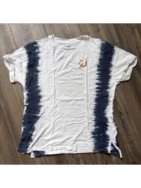Peloton Women's Top Blue/White Tie Dye, Size Large EUC
